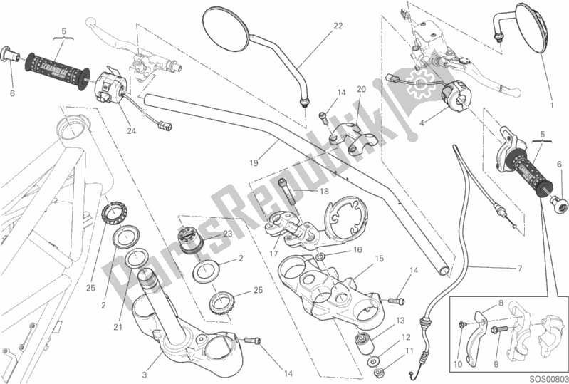 All parts for the Handlebar And Controls of the Ducati Scrambler Flat Track PRO USA 803 2016